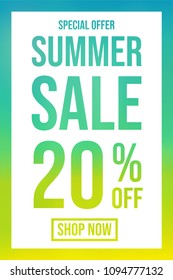 Vibrant coloured background for Summer Sale. Vector.