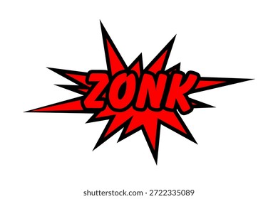 Vibrant comic book style Zonk explosion graphic element