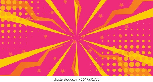 Vibrant Comic Pop Art Background with Starburst
