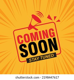 Vibrant Coming Soon Announcement Vector Design with Megaphone