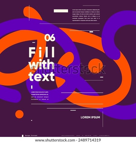 Vibrant concept poster combines bold curves and vivid purple and orange hues, perfect for modern music covers and dynamic banners.