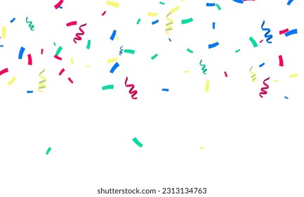 Vibrant Confetti Burst: Vector PNG Illustration of Multicolored Confetti, Clapperboard, and Festive Streamers on Transparent Background for Celebratory Occasions.