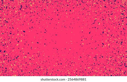 Vibrant confetti explosion on a bold pink backdrop.  Perfect for celebratory designs, backgrounds, and party invitations.  The abstract, textured pattern adds a playful, energetic feel.