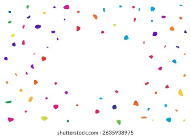 Explosión vibrante del confeti en el fondo blanco para las celebraciones festivas. Ilustración vectorial