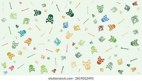 Vibrant confetti with skulls and fun shapes in bright colors perfect for celebration, parties, and festive events decoration