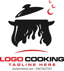 Vibrant cooking logo design, perfect for culinary businesses, food blogs, and cooking enthusiasts, reflecting creativity and passion for food.