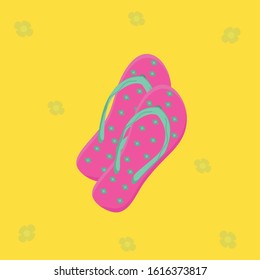 vibrant cool pair of slippers  