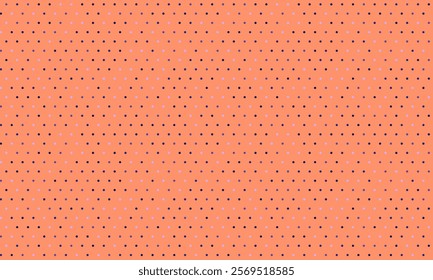 Vibrant coral background with a subtle polka dot pattern in varying shades of purple and blue. Perfect for website banners, social media posts, or as a playful texture for design projects.