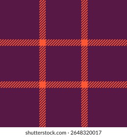Vibrant coral and deep maroon plaid pattern.  Perfect for fall designs, textiles, website backgrounds, or any project needing a bold, geometric texture.