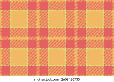Vibrant coral and golden yellow plaid pattern.  Perfect for textile design, website backgrounds, or fashion projects.  This cheerful, textured image evokes warmth and optimism.