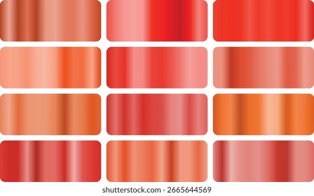 Vibrant coral gradient collection with lively reds, warm oranges, and pink tones, perfect for tropical designs, summer advertising, fashion branding, and dynamic digital backdrops.