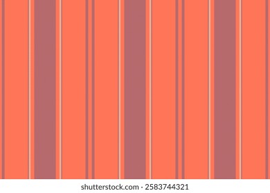 Vibrant coral and mauve vertical stripes create a bold, geometric pattern.