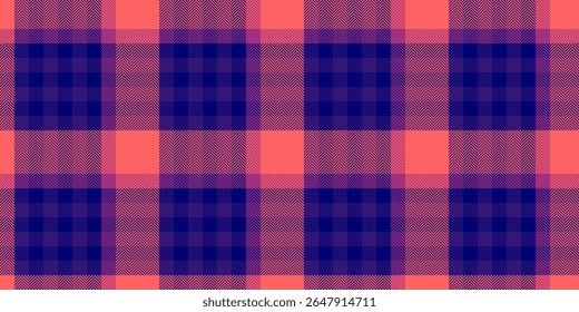 Vibrant coral and navy plaid pattern. Perfect for textile design, fashion, websites, or as a background texture.  This seamless, geometric design offers a modern, stylish feel.