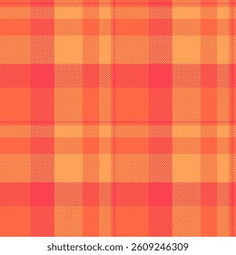 Vibrant coral and orange plaid pattern. Perfect for textile design, website backgrounds, or autumnal themed projects.