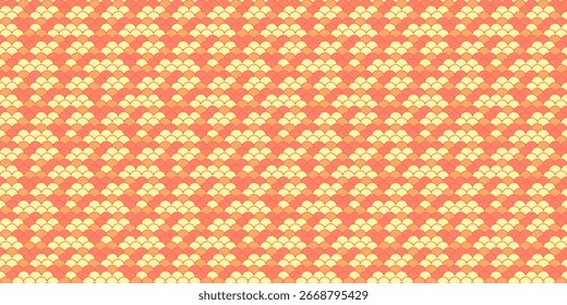 Vibrant coral and peach geometric pattern.  Seamless repeat design ideal for textiles, website backgrounds, or packaging.