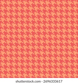 Vibrant coral and peach houndstooth pattern.  Perfect for fashion, textiles, or website backgrounds.