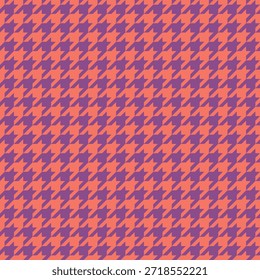 Coral vibrante e roxo padrão houndstooth.  Perfeito para projetos de moda, têxteis e web design.