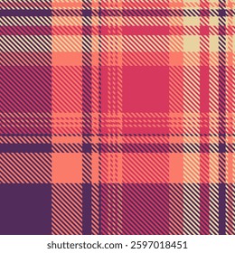 Vibrant coral and purple plaid pattern.  Perfect for textile design, fashion, apparel, or website backgrounds.  This seamless texture offers a modern, stylish feel with a touch of classic charm.
