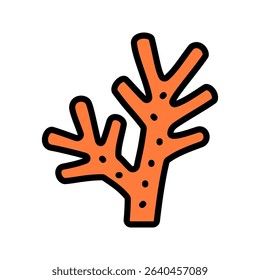 A vibrant coral reef icon in colored outline style. Ideal for sea life content, snorkeling guides, aquarium themes, and ocean conservation graphics.
