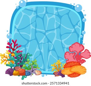 Vibrant coral and sea creatures in ocean scene