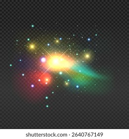 Vibrant Cosmic Explosion with Colorful Light Effects