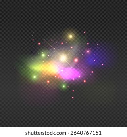 Vibrant Cosmic Explosion with Colorful Light Effects