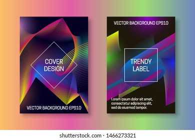Vibrant cover template with colorful fantastic backdrop. Trendy brochures or packaging backgrounds.