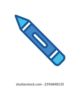A vibrant crayon icon representing artistic expression for children.