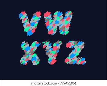 Vibrant crayon style font set