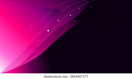 A vibrant creative AI visual featuring a rich luminous mesh bloom in the corner with soft particle drift. Hot Pink, Purple and Magenta color theme.