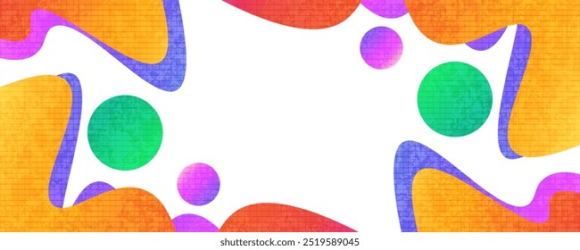 Vibrant and Creative Cover or Banner Design Template in Colorful Gradient. Abstract Layout Design with Texture Effect