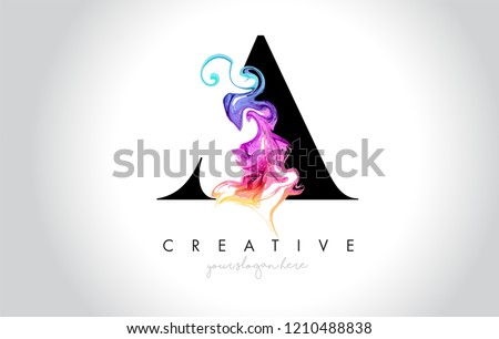 A Vibrant Creative Letter Logo Design with Colorful Smoke Ink Flowing Vector Illustration.