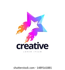 Vibrant Creative Star Fire Logo Design