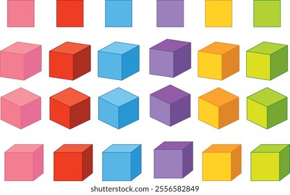 Vibrant cubes arranged in a grid pattern