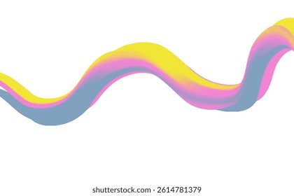 Vibrant Curves Colorful Swirls of Pink Yellow Grey, fluid Motion Modern Abstract Design Background