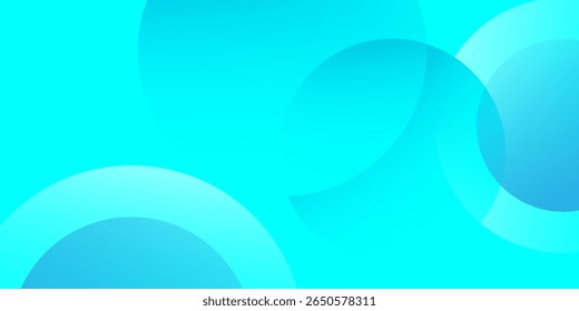 
Vibrant cyan and aqua gradient circles abstract background, fluid and modern design