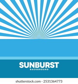 Vibrant cyan blue sunray abstract background with a dynamic vector design.