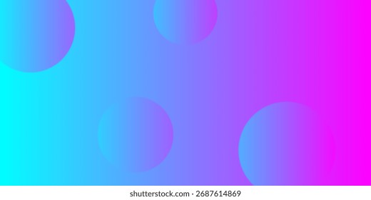 
Fundo de gradiente ciano para magenta vibrante com três formas circulares grandes e escuras flutuando na composição colorida.