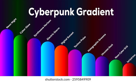 Vibrant cyberpunk gradient background with neon colors and synthwave style. Perfect for digital art, websites, and presentations.