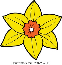 Ilustração vibrante do vetor da flor do narciso