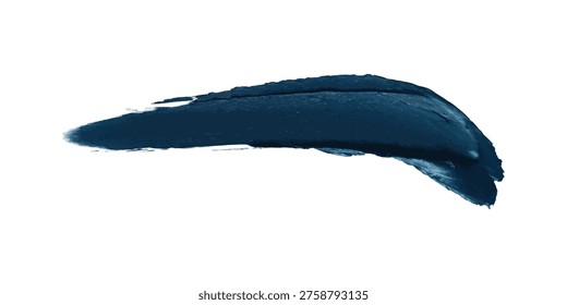 A vibrant, dark blue paint stroke, meticulously isolated on a pristine white background, showcasing its rich texture and fluid form.