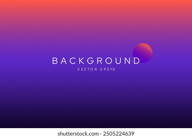 Vibrant dark purple orange gradient background color transition, vector design