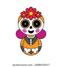 Vibrantes ilustraciones del Día de Muertos: dibujos animados, Clipart y diseños de arte lineal para sus proyectos digitales