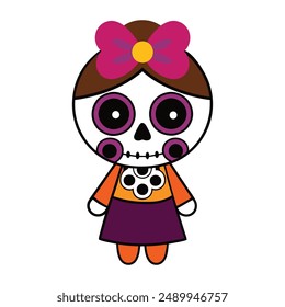 Vibrantes ilustraciones del Día de Muertos: dibujos animados, Clipart y diseños de arte lineal para sus proyectos digitales