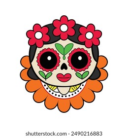 Vibrantes ilustraciones del Día de Muertos: dibujos animados, Clipart y diseños de arte lineal para sus proyectos digitales