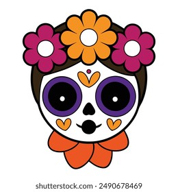 Vibrantes ilustraciones del Día de Muertos: dibujos animados, Clipart y diseños de arte lineal para sus proyectos digitales