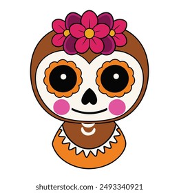 Vibrantes ilustraciones del Día de Muertos: dibujos animados, Clipart y diseños de arte lineal para sus proyectos digitales