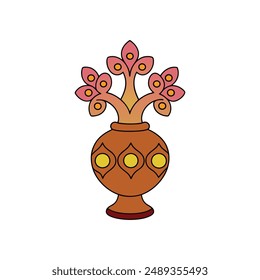 Vibrant decorative flower vector illustration, ideal for colorful and artistic design projects.