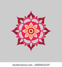 Vibrant Decorative Mandala Design in Pink and Burgundy