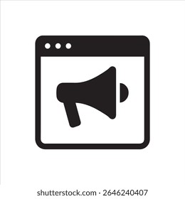 Ein lebendiges Design mit einem Megaphon auf einer Webseite. 